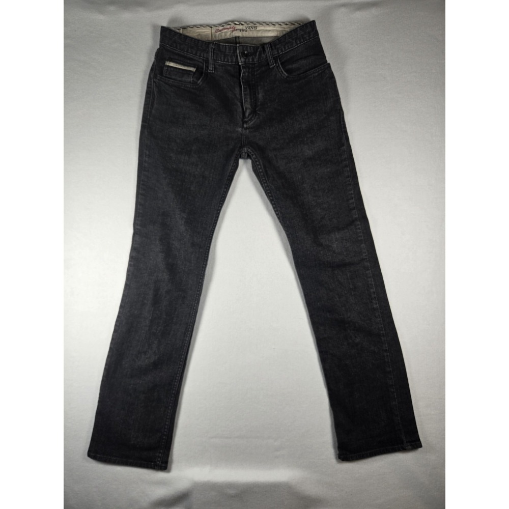 VANS Off The Wall Black/Gray Jeans Size 30 x 30 Slim Fit Skate Street Wear